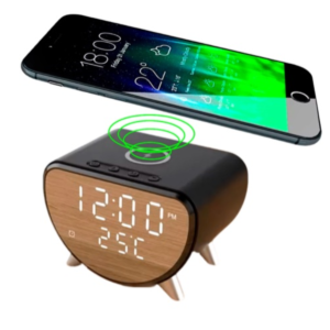 ⏰ Reloj Despertador AY-23 con ⚡Cargador Inalámbrico 15W y Parlante Bluetooth
